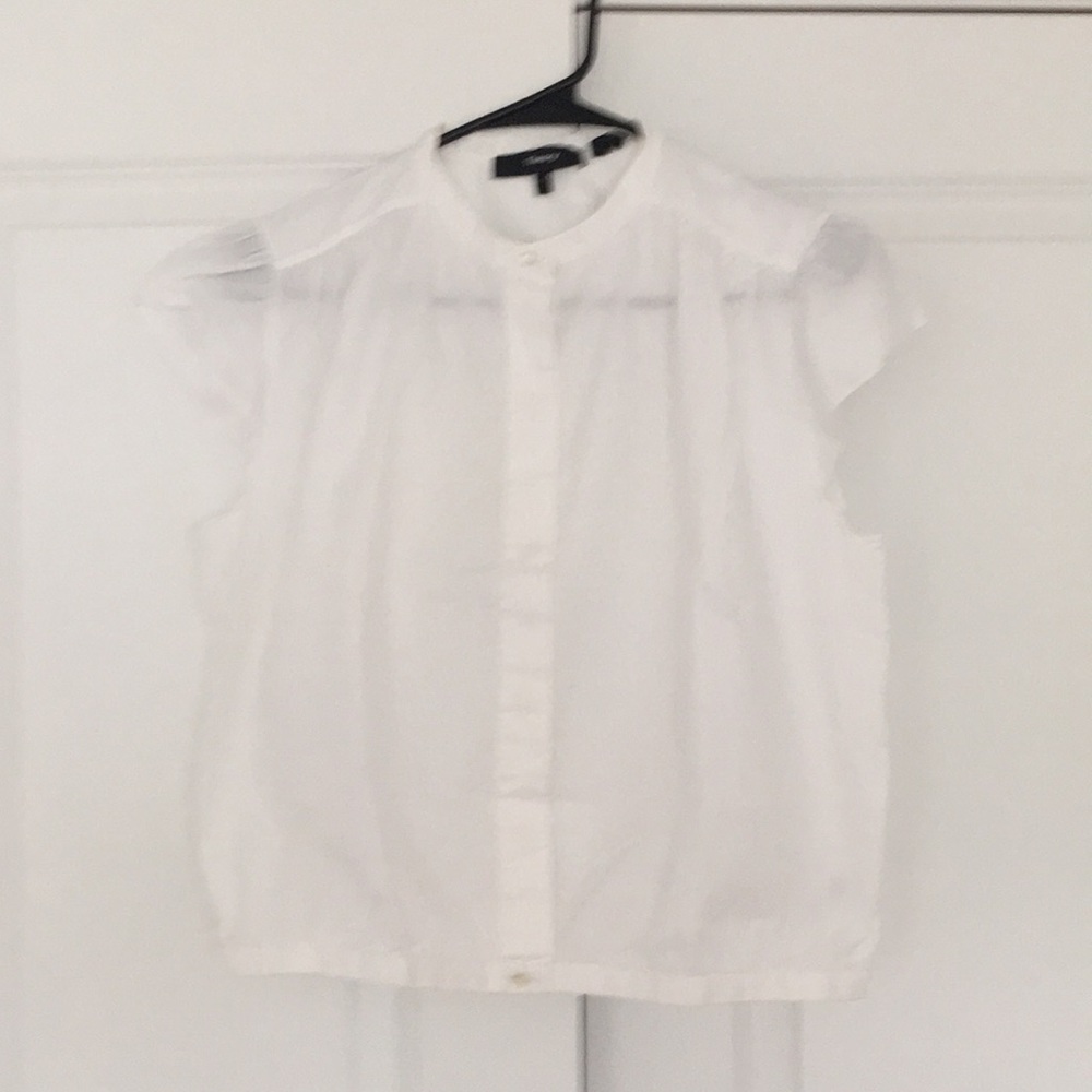 Theory white cotton sleeveless top small petite